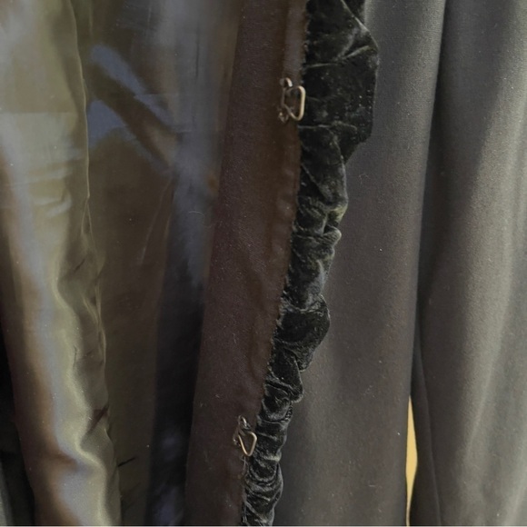 INC Formal Velvet Ruffle Trimmed Black Tuxedo Blazer, Women's Size Large - Picture 6 of 9